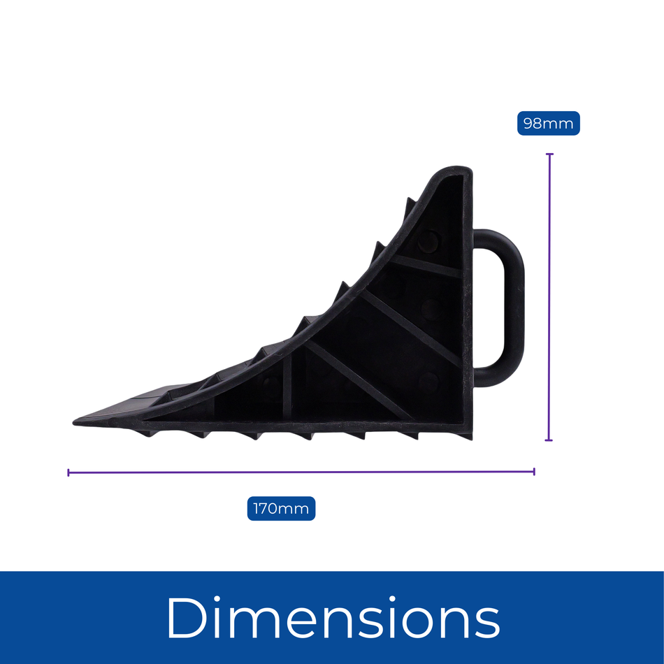Heavy Duty Wheel Chocks with Handles (2 Pack) - Non-Slip Rubber Blocks