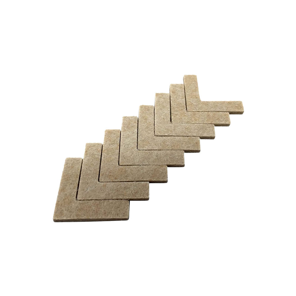 L-Shaped Furniture Felt Pads – Pack of 8 Natural Beige