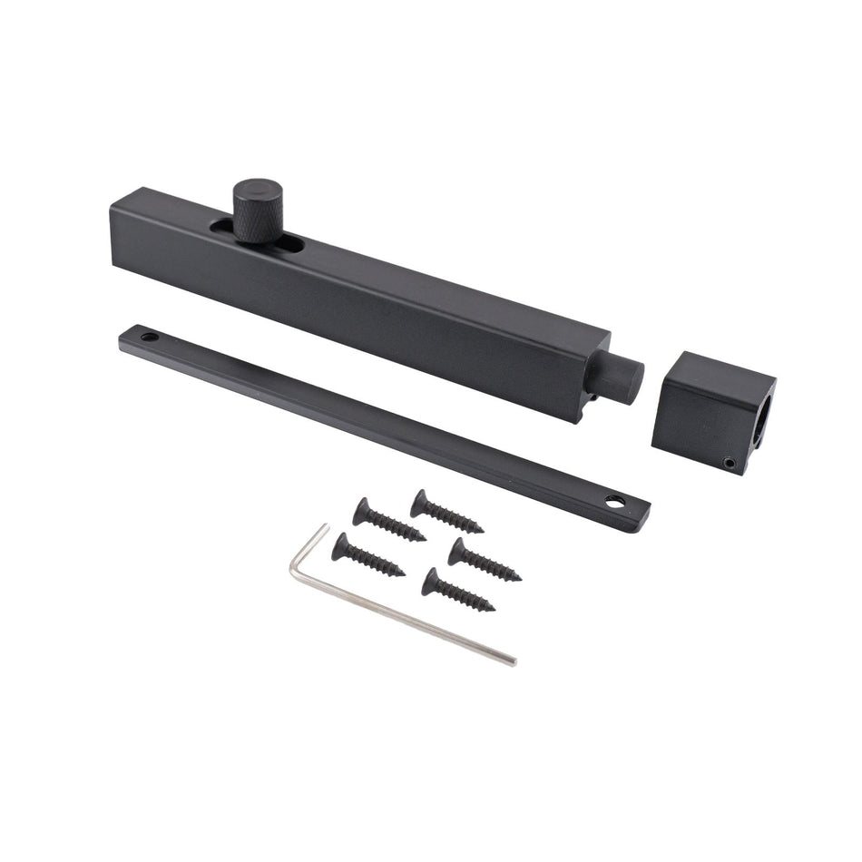 Modern Door Bolt 125mm Slide Barrel Lock Shed & Gate Door - Black