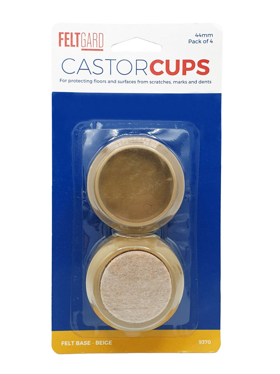 Furniture Castor Cups 44mm Felt Base Beige