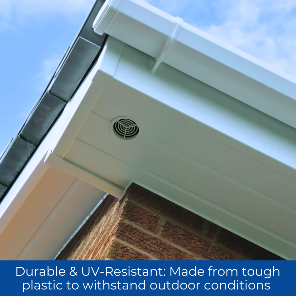 White Round Plastic Soffit Vents 70mm - 10 Pack