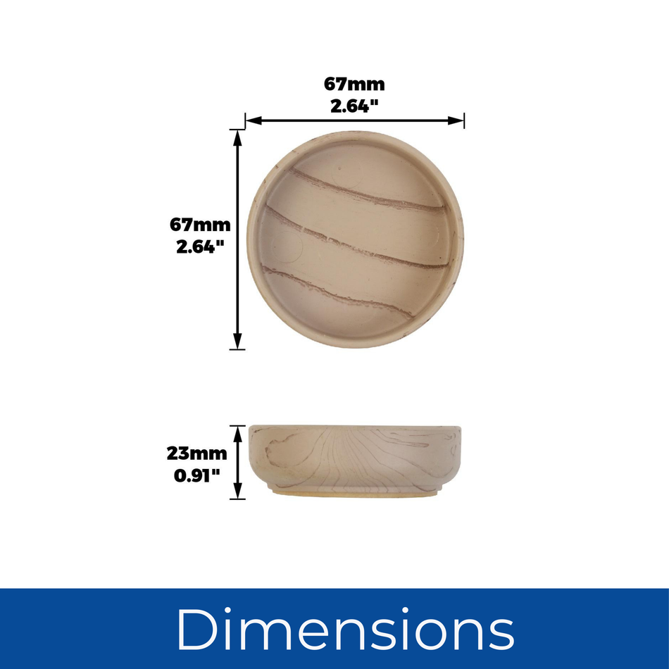60mm Light Wood Effect Non-Slip Furniture Castor Cups – 4 Pack