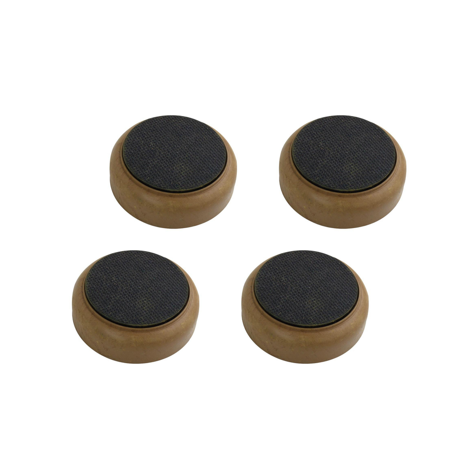 60mm Dark Wood Effect Non-Slip Furniture Castor Cups – 4 Pack