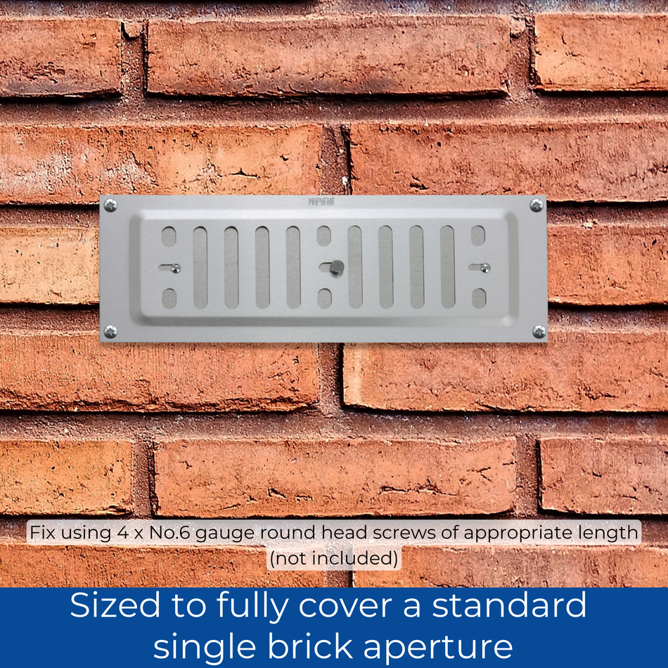 Adjustable Aluminium Vent - Silver - 9x3 Inch