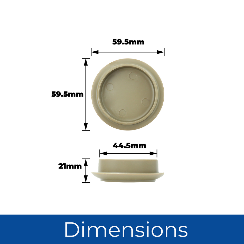 Furniture Castor Cups 44mm Felt Base Beige