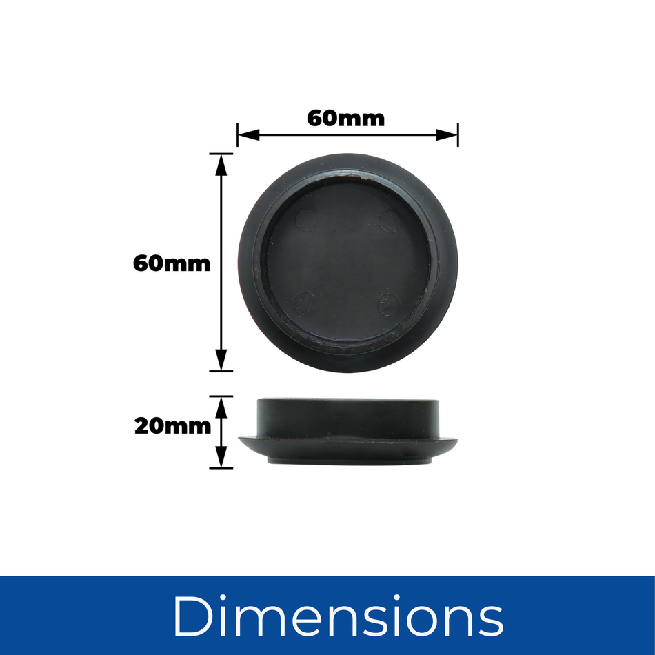 Furniture Castor Cups 44mm Felt Base Brown