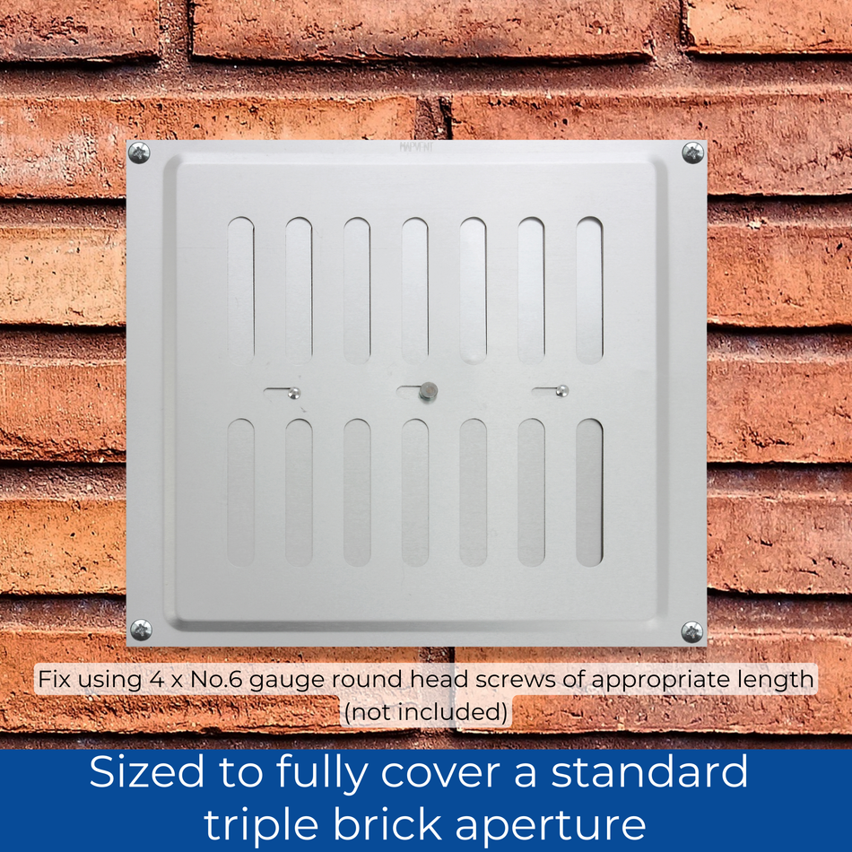 Adjustable Aluminium Vent - Silver - 9x9 Inch
