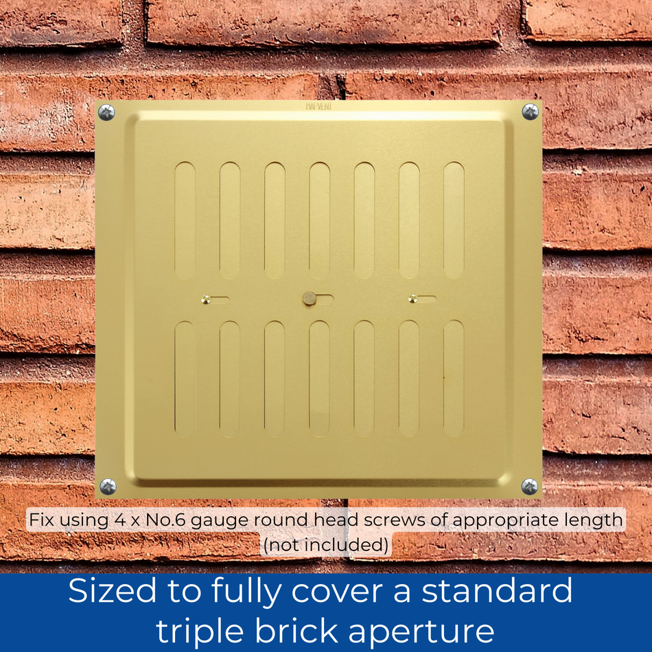 Adjustable Aluminium Vent - Gold - 9x9 Inch