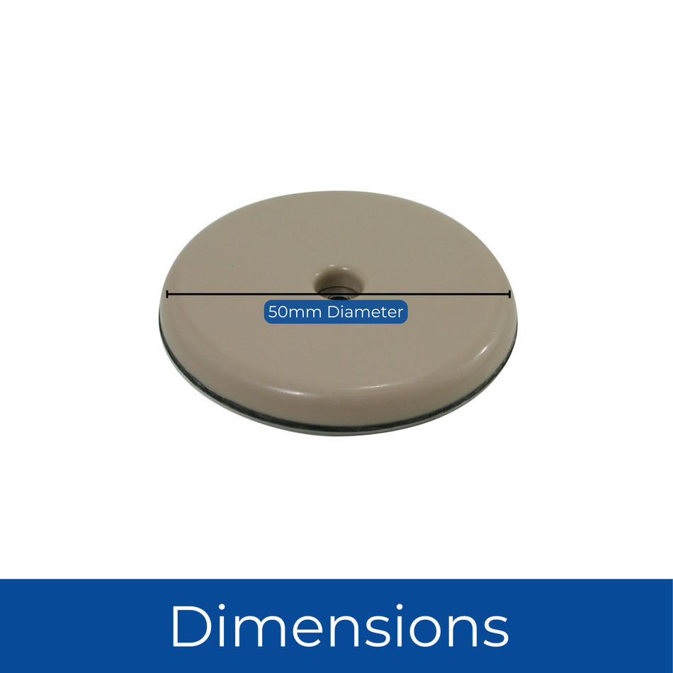 50mm Slide Glides Screw-in/Self-Adhesive Gliders for Furniture & Appliances - Pack of 4