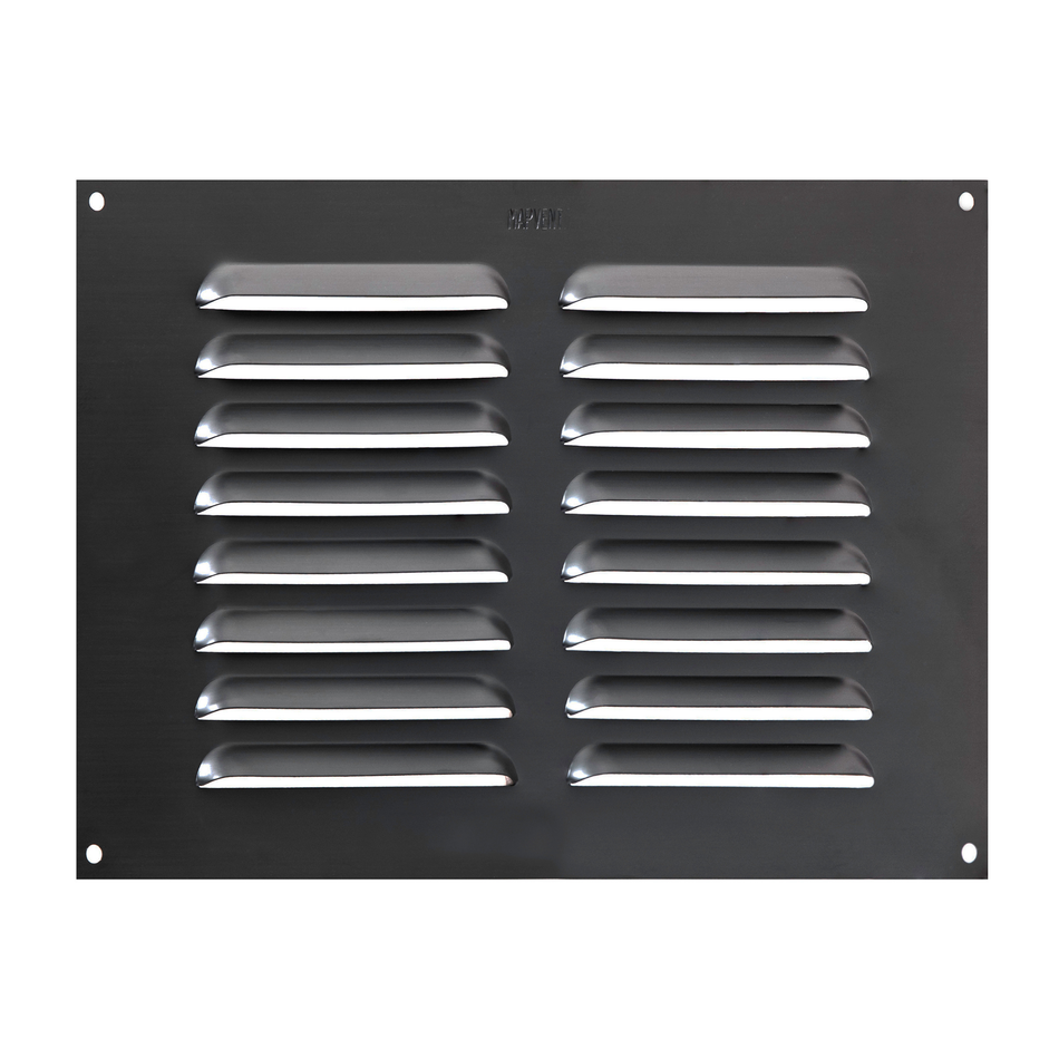 Louvred Aluminium Vent - Anthracite - 9x6 Inch