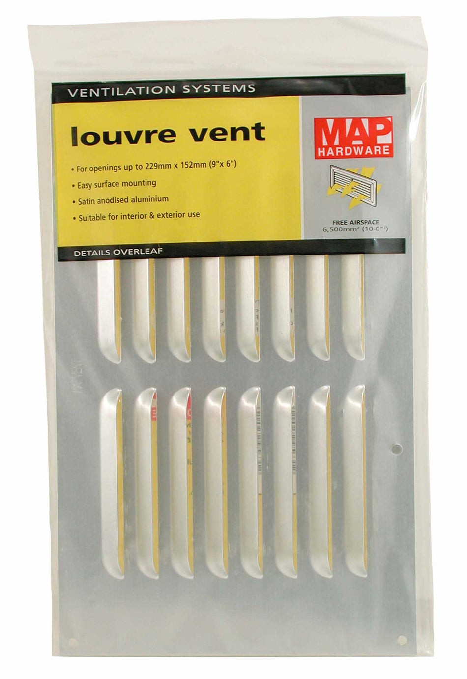 Vent  -  Louvred Aluminium 9x6" Silver