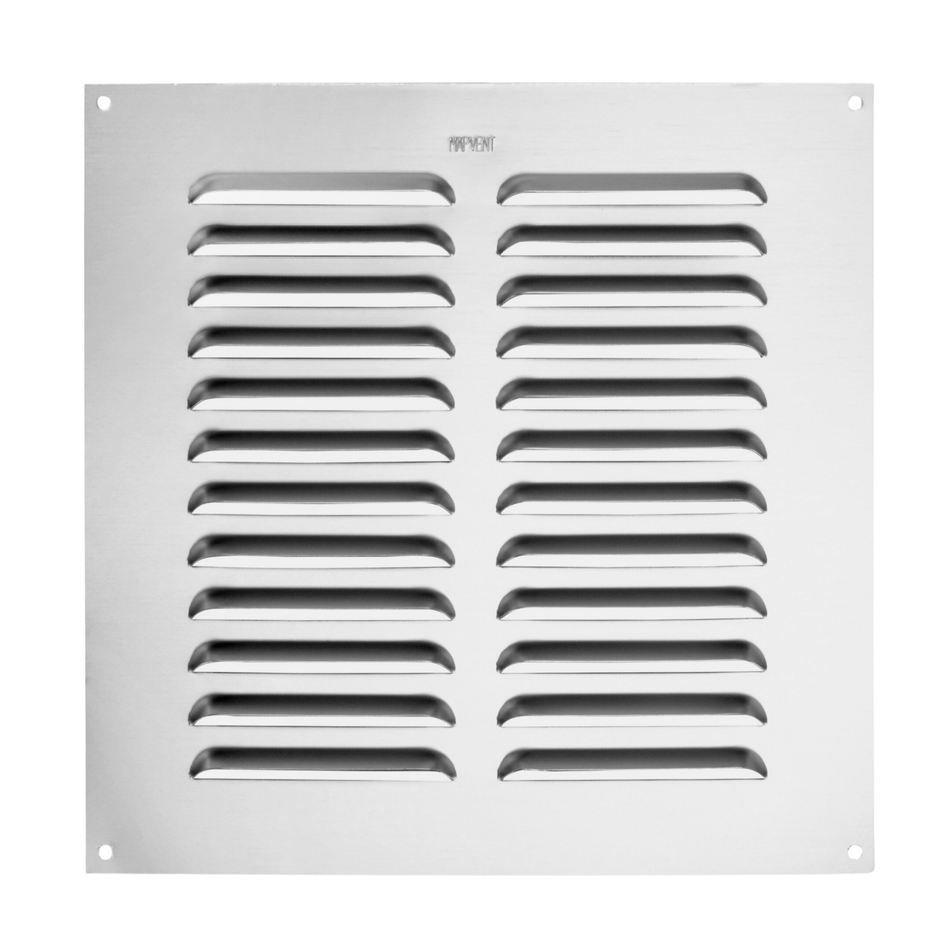 Louvred Aluminium Vent - Silver - 9x9 Inch