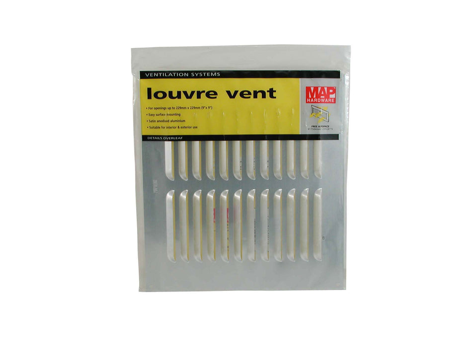 Vent  -  Louvred Aluminium 9x9" Silver
