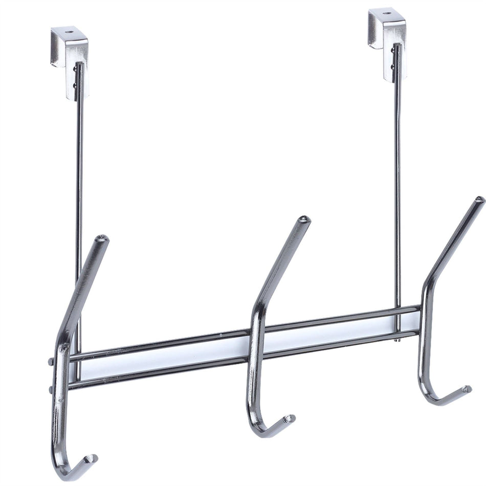 Black Nickel Over The Door Coat Rack - 3 Double Hooks