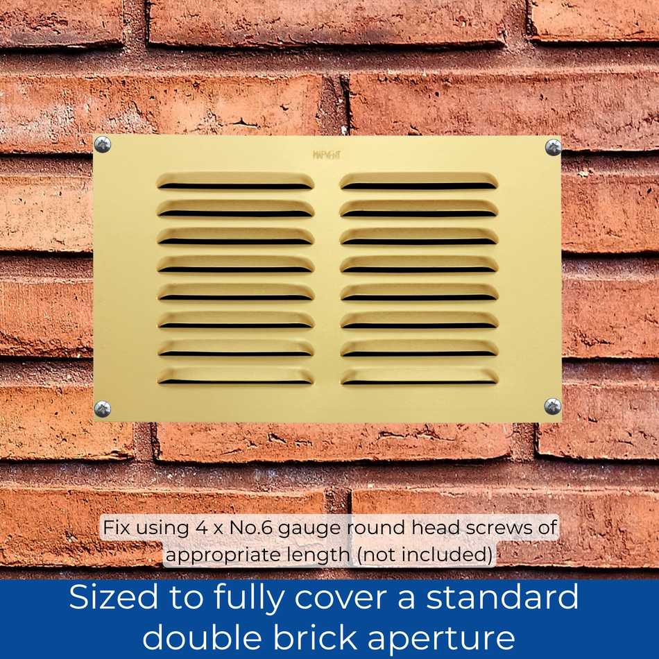 Louvred Aluminium Vent - Gold - 9x6 Inch