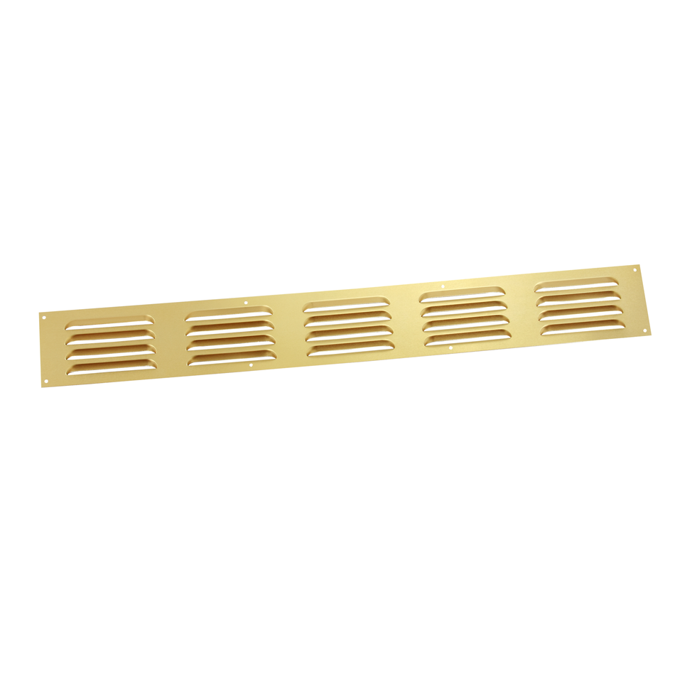 Aluminium Louvred Door Vent - Gold - 610x76mm