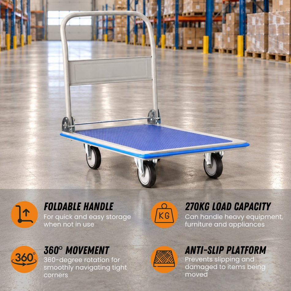 Large Platform Cart Retractable 300kg