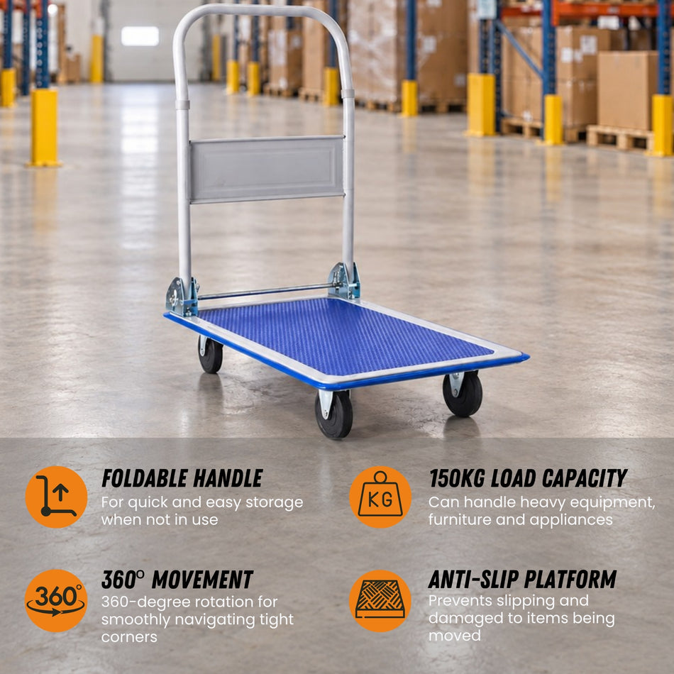 Small Platform Cart Retractable 150kg