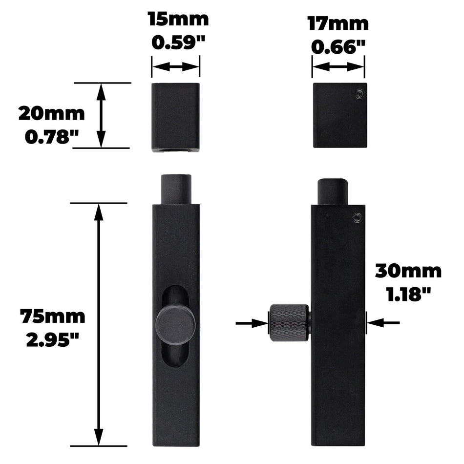 Modern Door Bolt 75mm Slide Barrel Lock Shed & Gate Door - Black