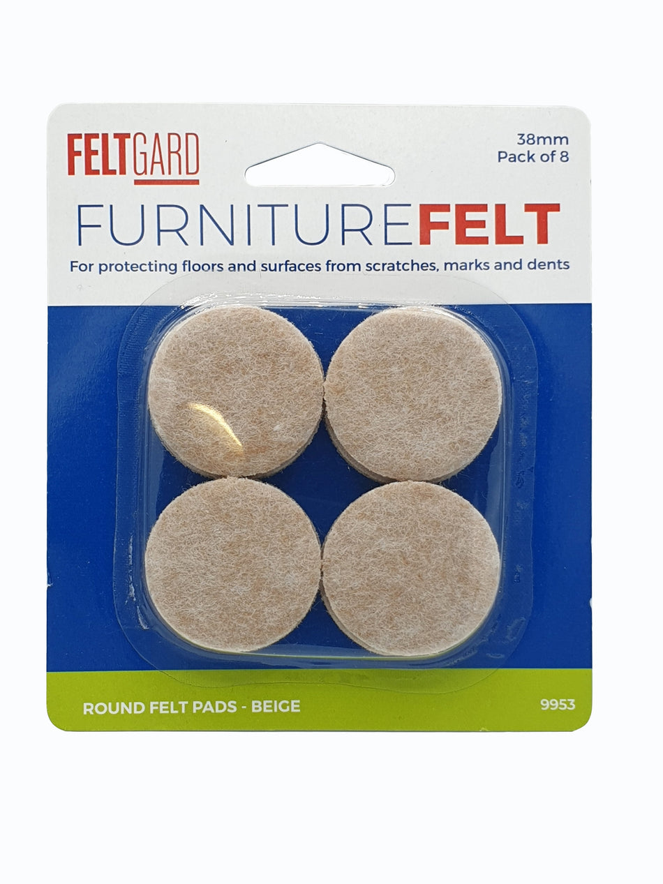 Felt Gard Pads  -  Round 38mm (1 1 /2") PK8