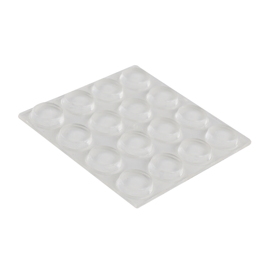 13mm Clear Self-Adhesive Round Bumper Silicone Pads – Pack of 16