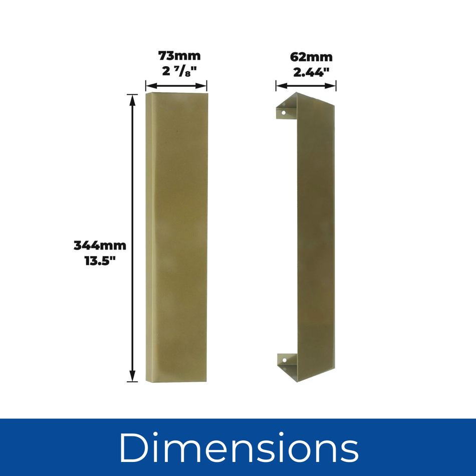 Door Letterbox Security Cowl Hood, 12 inch Key Fishing Blocker Guard - Gold