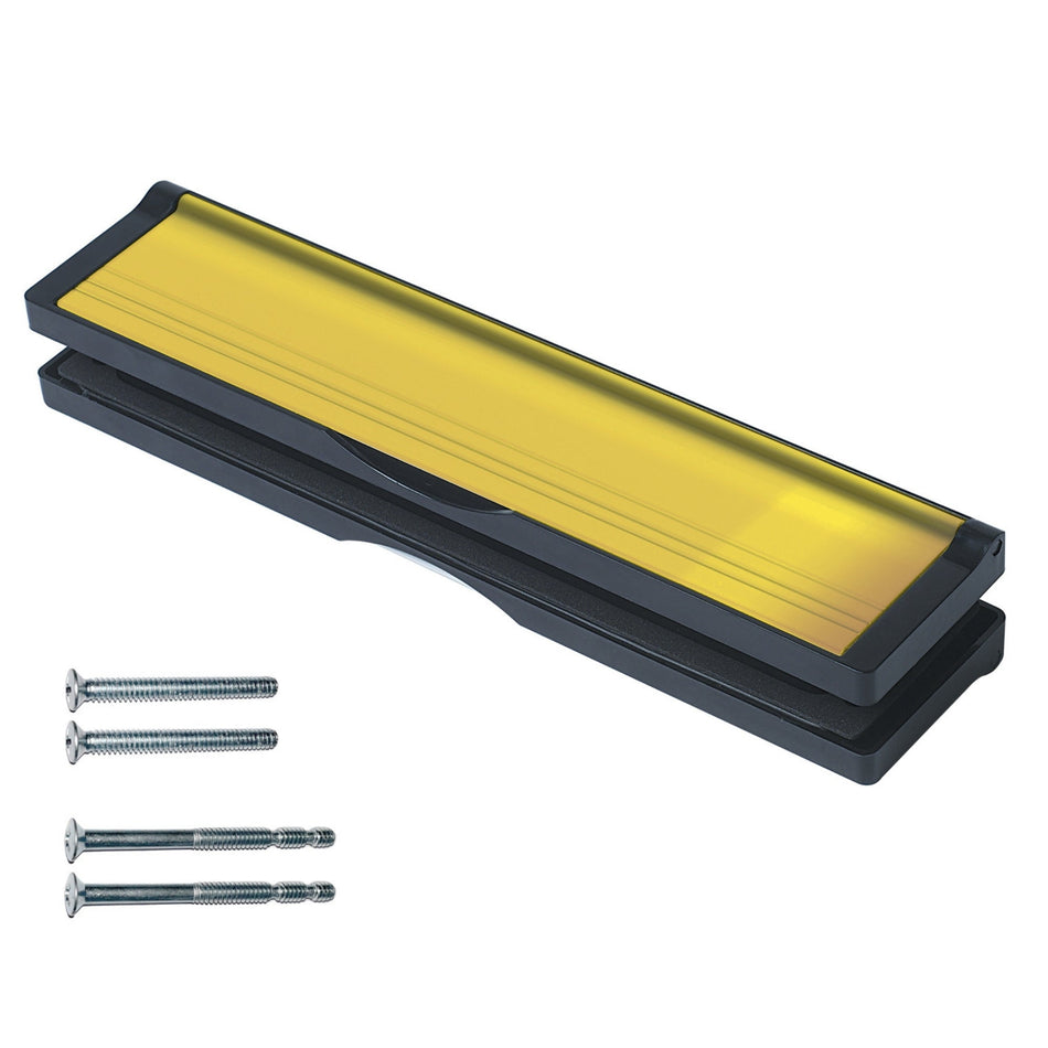 Letterplate  -  Postport 20-40mm 10" Black/P Gold