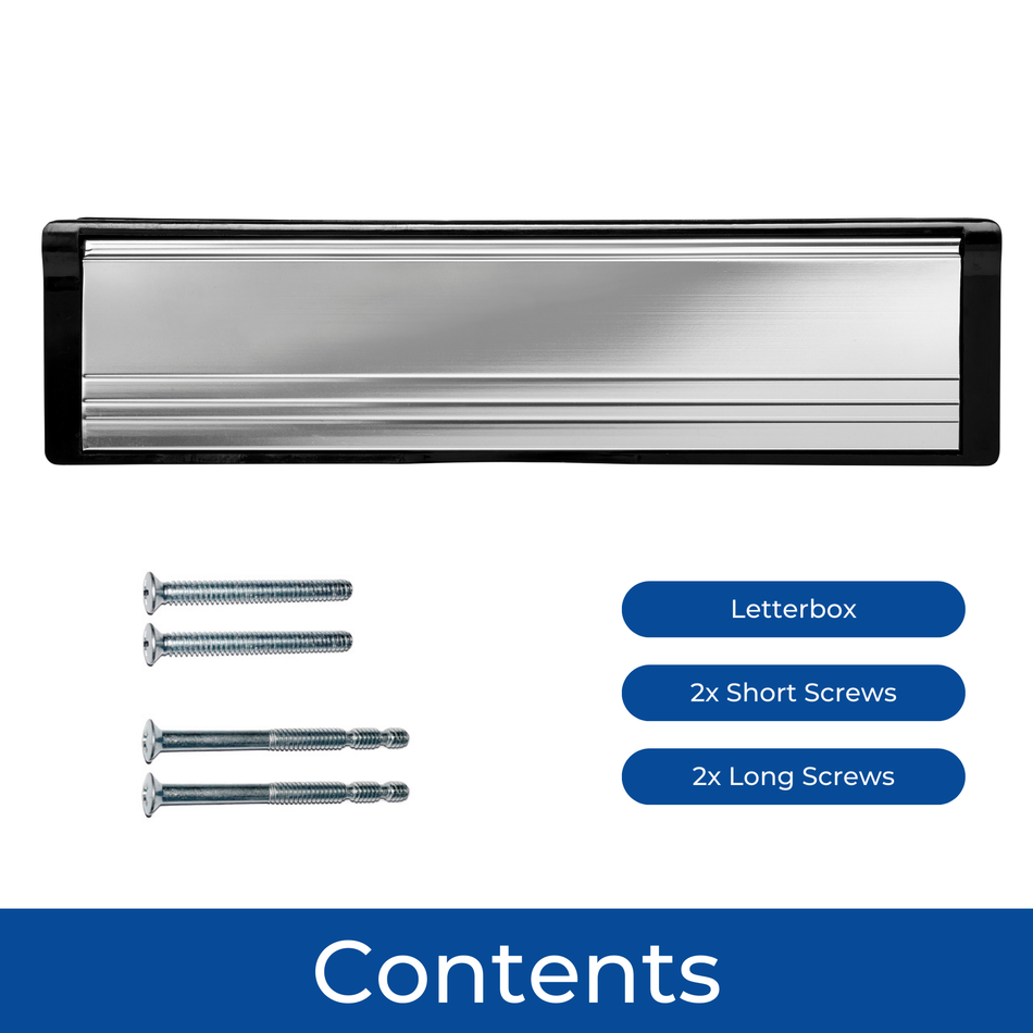Letterplate  -  Postport 20-40mm 10" Black/P Silver