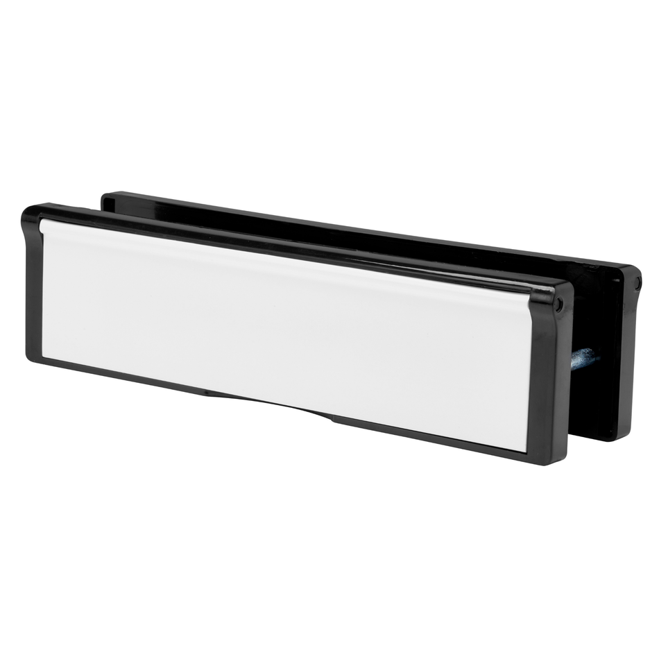Keypak 12" (30.6cm) Sleeved Letterbox – Fits 20–40mm Doors (Black/White)