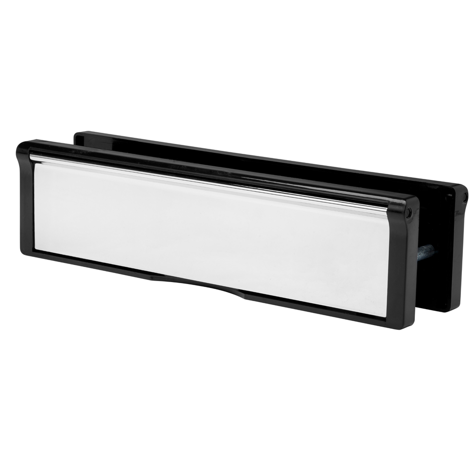 Letterplate  -  Postport 40-80mm 10" Black/Chrome