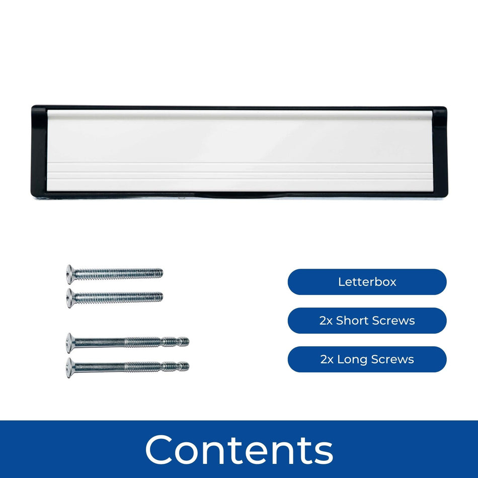 Letterplate  -  Postport 40-80mm 12" Black/White