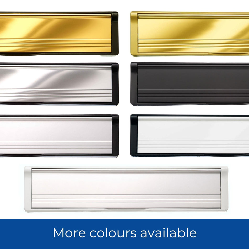 Black Door Letter Box 12 inch  -  For 40-80mm Depth