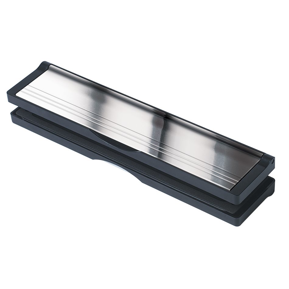 Letterplate 12"  -  For Door Thickness 40-80mm Black/P Silver