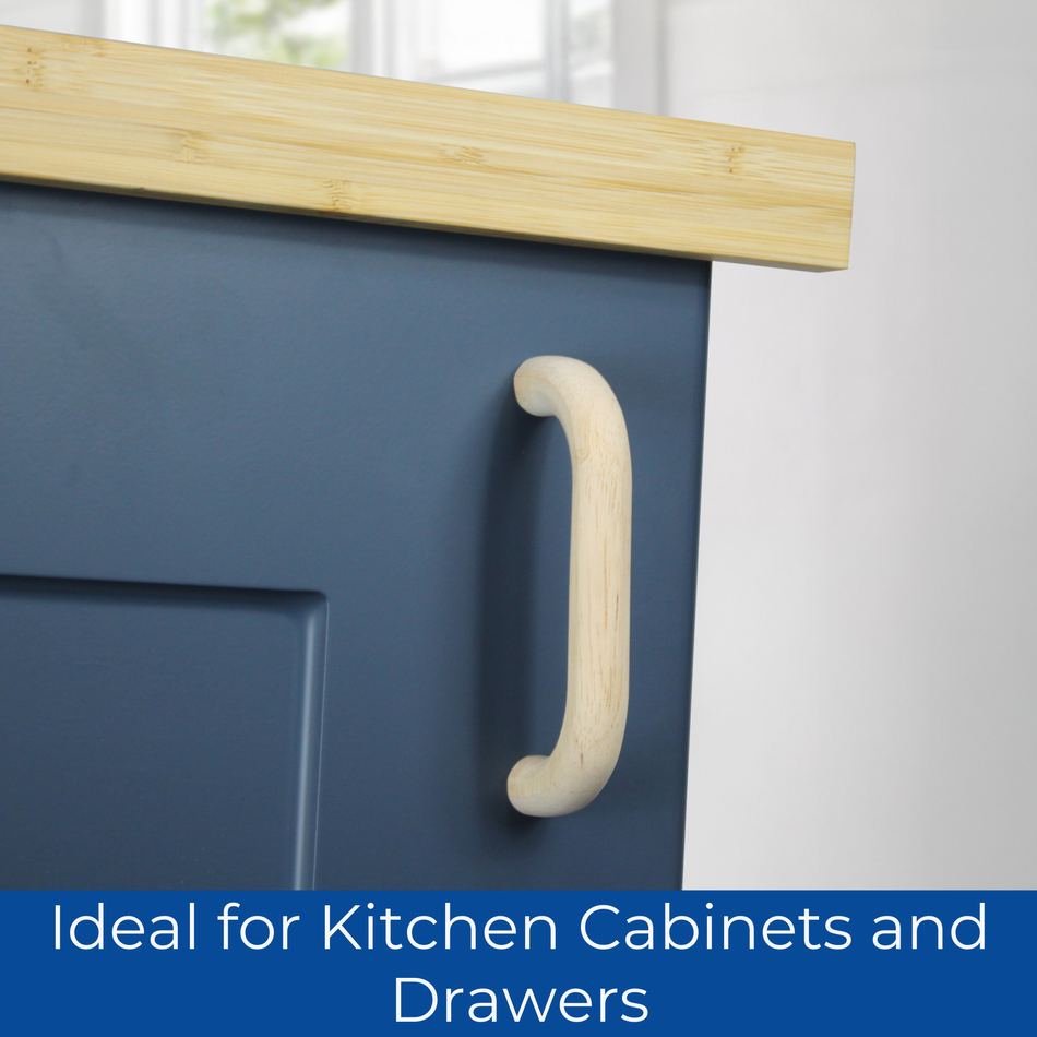 10 Pack Japandi Wooden Round Handles 96mm Cabinet Drawer Handle