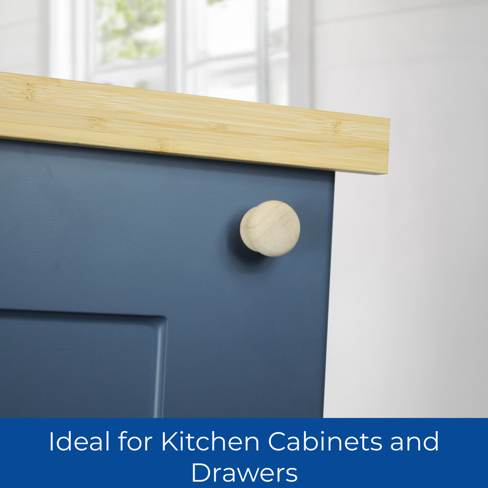 10 Pack Japandi Wooden Round Knobs 32mm Cabinet Drawer Pull Handle