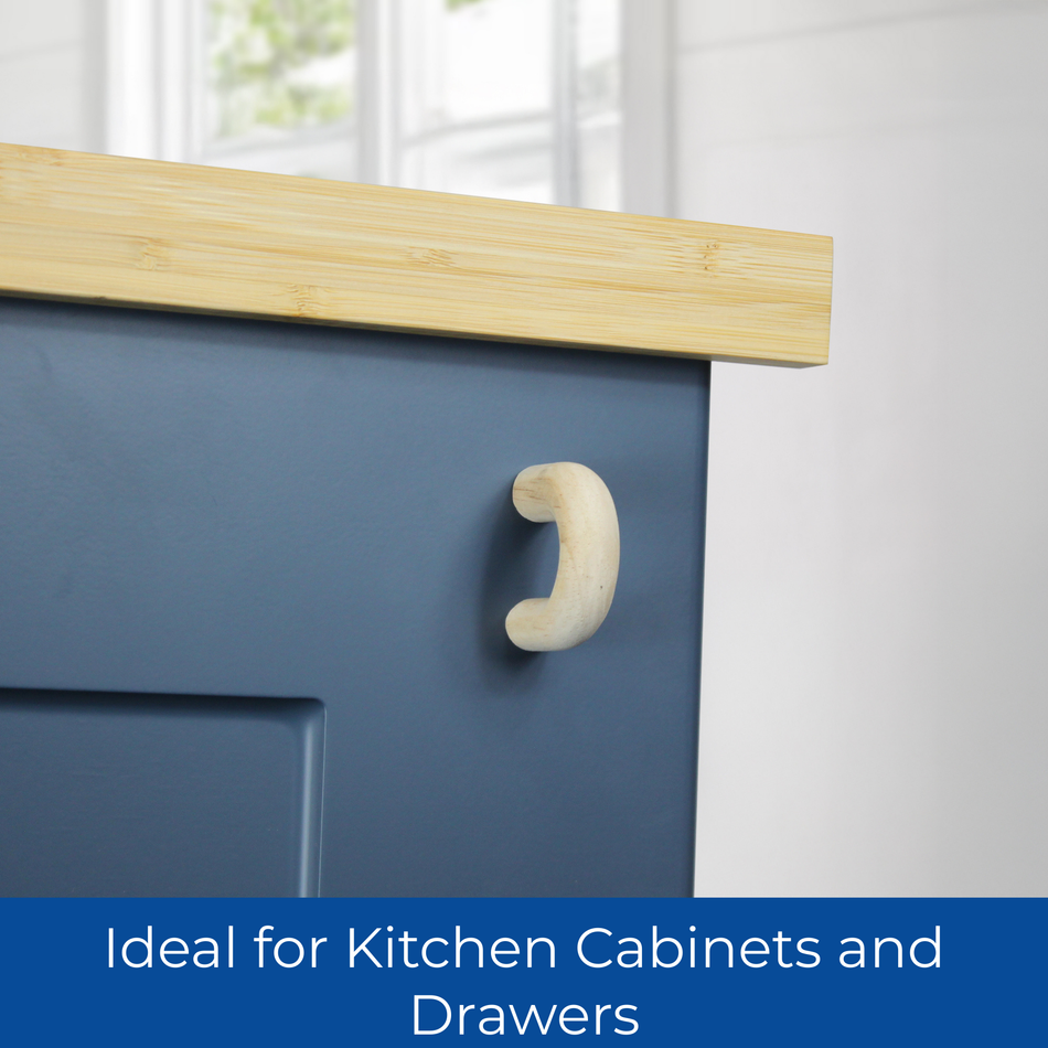 10 Pack Japandi Wooden Round Handle – Small 46mm