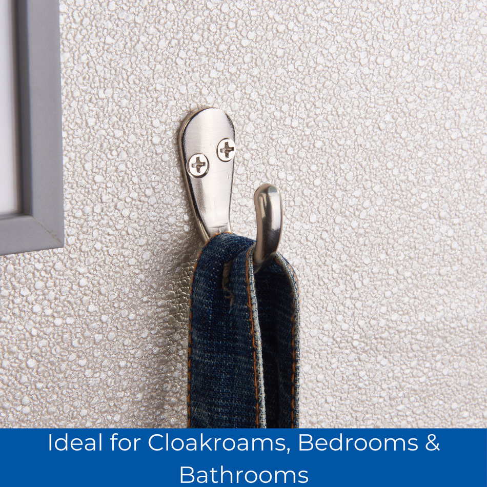 Satin Nickel Single Robe Hooks 2 Pack