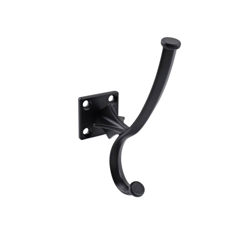 5 Pack Rustic Country Hook Black Metal - Vintage Wall Mounted Coat Hook