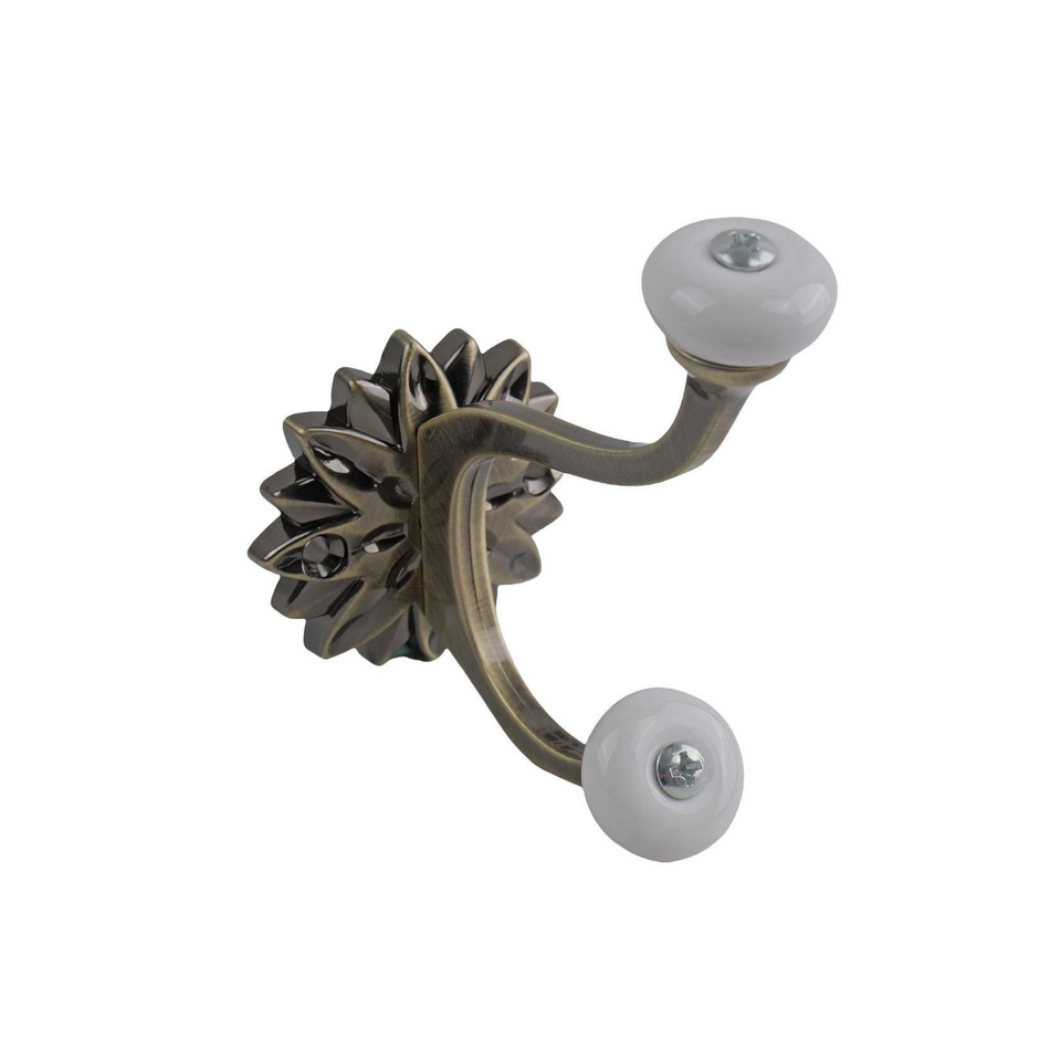 5 Pack Sunflower Wall Hook - Brushed Brass - Wall Mounted Storage