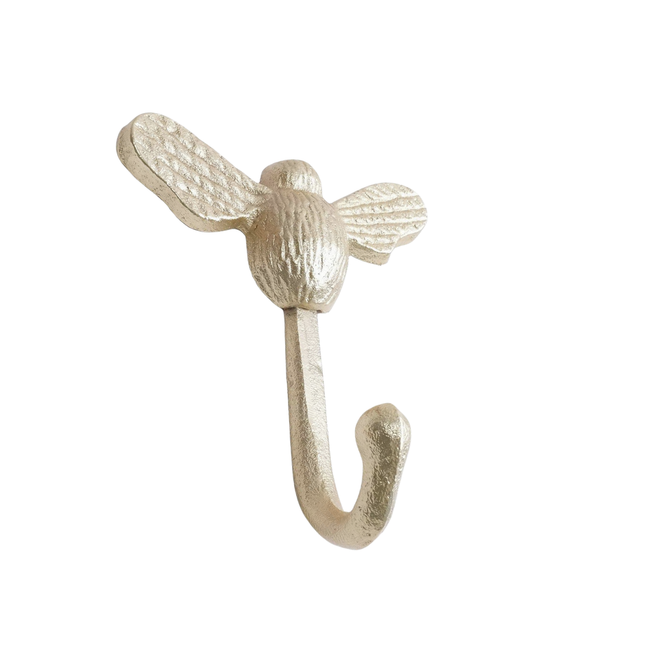 5 Pack Bumble Bee Wall Hook - Brushed Brass - Wall Mounted Storage
