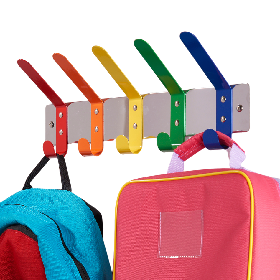 School Day 5 Coat Hooks Wall Mounted - Select Hardware
