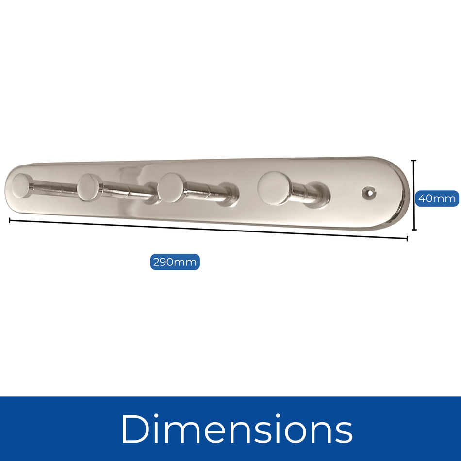 Steel Heavy Duty Wall Mounted Coat Rack - 4 Hooks