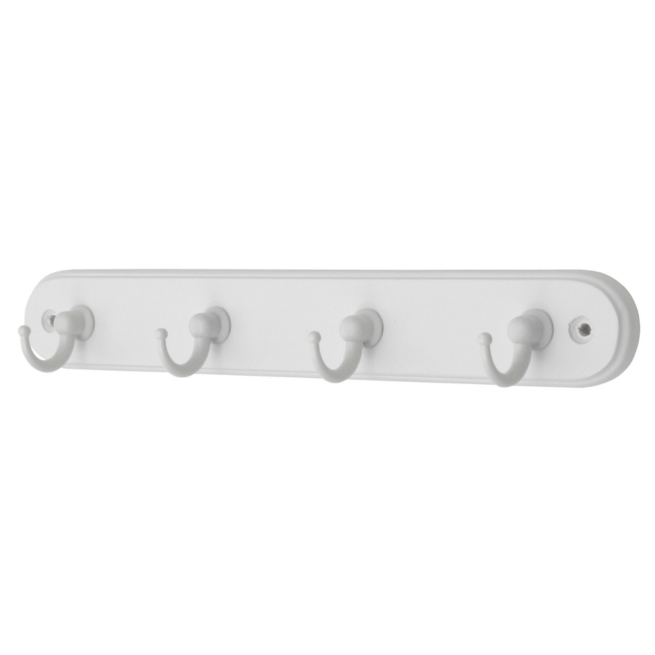 White Wooden Key Tidy with 4 White Hooks