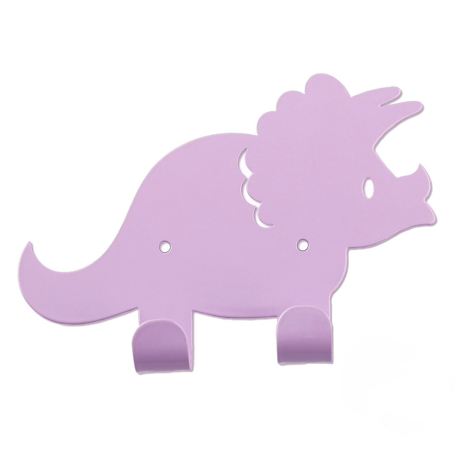 Lilac Dino Kids Coat Hooks - Toppy