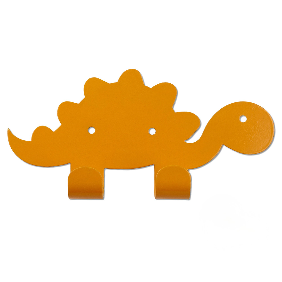 Orange Dino Kids Coat Hooks - Steggy