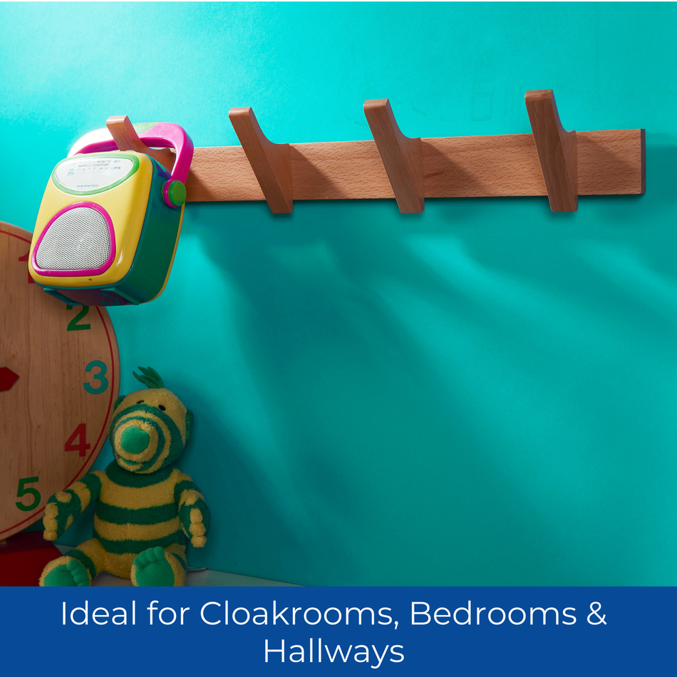 Nordic Wooden Wall Mounted Coat Rack with 4 Double Hooks