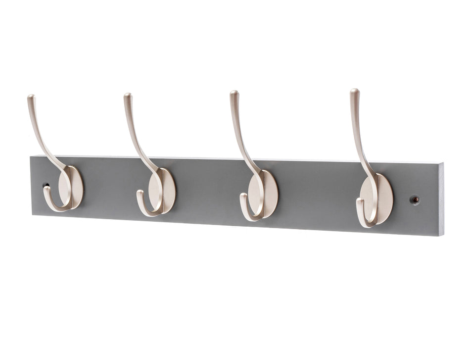 Coat Rack - 4 Victorian Style Hooks on Slate Grey Block