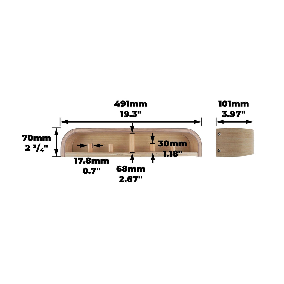Wooden Wall Coat Rack With 4 Hidden Hooks & Floating Shelf