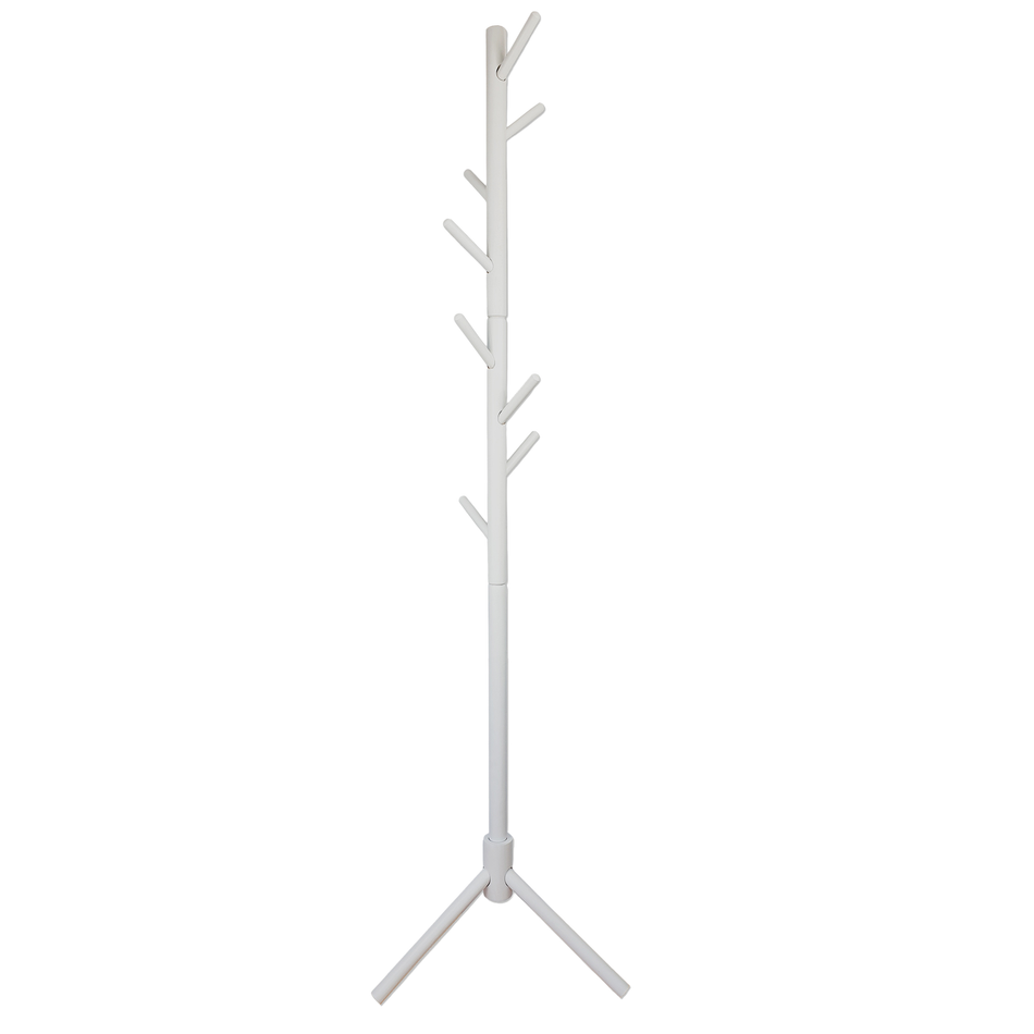 Wooden Tri Leg Tree Coat Stand - White