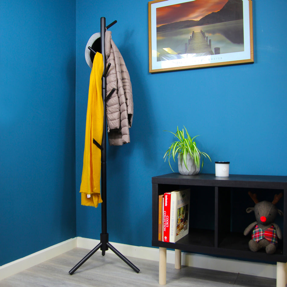 Coat Stand  -  Black Tree  -  Tri Leg FSC100%